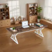 OAKORY Versatile Writing Table with Metal X-shaped Trestle legs Spacious Durable for Home Office or Study