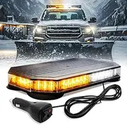Raryloy 42 LED Amber-White Strobe Lights for Trucks Beacon Light, Roof Emergency Emergency Lights for Vehicles,Magnetic Light Bar,PlowTraffic Hazard Flashing Lights for Vehicles Construction Trailer