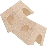 CAXUSD 2pcs Hatch Log Cabin Hut Chicken Cage House Habitat Hideout for Pet Guinea Pigs Small Animal Hideout Tortoise Puppy Dog Fence Hamster Breeding Hideout Coop Hedgehog Rabbit Rat Wood