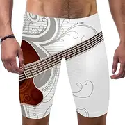 [VBFOFBV] Men's Printed Jammer Swimsuit Swim Shorts, Modern Tropical Banana Leaf Geometric Triangle