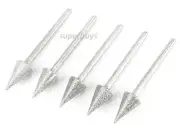 5pcs 8mm Cone Diamond Burr Grinding Head Polishing For Rotary Drill Bit Tool