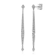 Gabriel & Co. 14K White Gold Long Diamond Bar Drop Earrings EG13632W45JJ