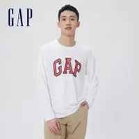 在飛比找蝦皮商城優惠-Gap 男女同款 Logo長袖T恤 厚磅密織親膚系列-多色可