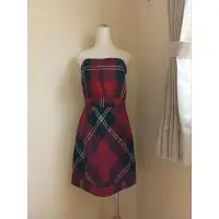 在飛比找蝦皮購物優惠-Scottish House 9.9成新紅黑格紋平口洋裝