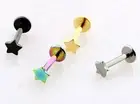 Star Shaped Helix Tragus Earring Stud Labret Bar Internally Threaded Rose Gold