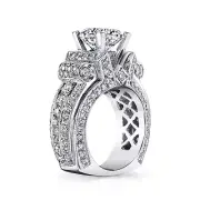 GO BIG! Massive 30 gram 3 Carat Diamond PLATINUM 950 Semi Mount Engagement Ring