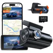 Dash Cam Front and Rear, 4K Full HD Dual Dash Camera for Cars, Built-in Memor...