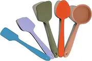 [GIR] Get It Right Premium Silicone 5 Piece Utensil Set - Non-Stick Heat Resistant Kitchen Cooking and Serving Utensils - Silicone Spatula, Flip/Turner, and Spoonula - Mediterranean