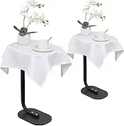 Viiamacki 2PCS White Square Small Tablecloth, 24 x 24 Inch, Stain and Wrinkle Resistant Machine Washable Polyester Table Cloth, Fabric Table Cover for Nightstand End Table