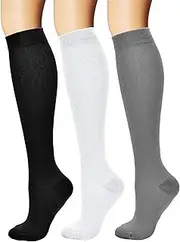 [feifanshop] (L/XL (EU 40-43)) - 3 Pairs Ladies Compression Socks Mens Socks Compression Socks Sport Socks Compression Running Socks Thrombosestrumpfe Medi, Flight, Travel, Pregnancy & Medical
