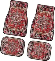 Bohemian Set of 4 Floor Mats - Automatic Snow Protection | Retro Design Interior Protection, Full Set and A