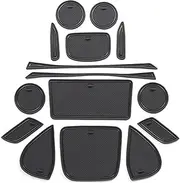 Wivplex Door Groove Dust-Proof Pad, for, for Toyota, for Yaris Cross XP210 2020 2021 2022 Rubber Mat Cup Storage Gate Slot Inner Sticker Auto Part Car Interior Anti-Slip Pad(Black)
