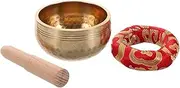 Generic 1 Set Handmade Metal Singing Bowl for Yoga Meditation Sound Bowl with Mallet Cushion Decorative and Functional Meditation Tool