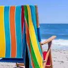 Egyptian Cotton Rainbow Stripe 2-Piece Oversized Beach Towels by Blue Nile Mills