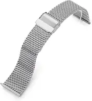 [MiLTAT] 21mm Quick Release Tapered Milanese Mesh Watch Band Brushed, Metallic, Man's size, Bracelet,Classic,Mesh