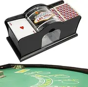 Card Shuffler 2 Deck - Poker Table Shuffler Machine | Easy Hand Cranked System Playing Card Shuffler for Home Card Game Travel Poker Blackjack Rummy