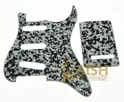 Black/White Agate ST SSS Guitar Pickguard,Tremolo Cover,Screws fits Fender