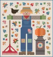 The Quilted Scarecrow By Lori Holt - 80.5" X 85.5" Autumn Quilt - Top & Binding