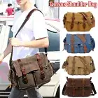 Men's Large Canvas Shoulder bag Vintage Satchel School Shoulder Messenger Bag