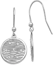 [JewelryWeb] 925 Sterling Silver Polished Preciosa Crystal Earrings 41x18.14mm Wide Dangle Earring for Women