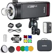 GODOX AD200 Pro II AD200Pro II 200Ws 2.4G Flash with BD-07, 500 Full Power Flashes, 0.01-1.8s Recycling TTL Speedlite Pocket Monolight Strobe Flash for DSLR Cameras (Upgraded Godox AD200 Pro)