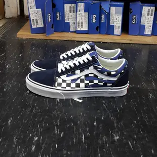 VANS Old Skool Flame 火焰 棋盤格 藍色 帆布 麂皮 經典款 滑板鞋 VN0A38G1RX6