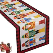 Nutcrackers Table Runner Christmas Kitchen Dining Table Decoration Nutcracker Soldier Table Clothes -Style 3