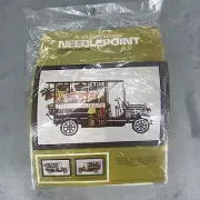 Vintage Columbia Minerva Needlepoint kit 1976 Country Flowers Truck 2430