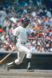 Mickey Rivers New York Yankees bats at an Major League Baseball g- 1976 Photo 7