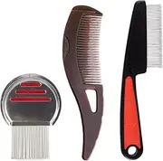 Pack of 3 Anti-Dandruff Combs, Stainless Steel Hair Combs, Energy Massage Comb, Stainless Steel Fine Scalp Comb, From Dandruff and Dirt for Women and Men