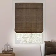 [CHICOLOGY] Blinds, Roman Home Bamboo Patio, Blinds & Shades, Window Shade, 27" W X 64" H, Moose (Blackout) (BRM2764)