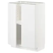 METOD base cabinet with shelves/2 doors, white/Ringhult white, 60x37x80 cm