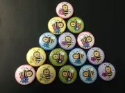 Bumble Bees buttons flat back or pin badge cabochons embellishments magnets
