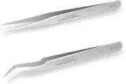 Eyelash Extension Tweezers Stainless Steel Straight and Curved Volume Lash Tweez