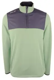 RLX Ralph Lauren Men's Water-Repellant Pullover Shirts Green / Navy Blue XL
