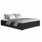New TOKI Queen Size Storage Gas Lift Bed Frame without Headboard Fabric Charcoal