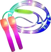 Jump Rope - Rechargeable LED Light Up - Skipping Rope | With Adjustable Length | Fitness Jumping Rope For Adults | Kids | Indoor And Outdoor Exercise Equipment | Cardio Training | Night Workouts