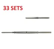 Stainless Wire Balustrade Kit Lag/Swage Bottlescrew Turnbuckle Lag Screw - 33 pk