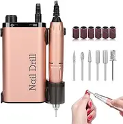 Portable Acrylic Nail Drill 35000RPM,Professional Electric Nail E-File Machine for Gel Nails,Nail kit Drill Bits Manicure Tool Suitable Salon Home Use（Gold）