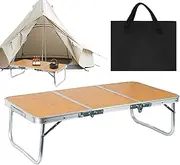 Folding Camp Table - Camp Tables Portable Foldable - Stable Lightweight Furniture for BBQ Trip Backyard Picnic Car Rv Patio Use