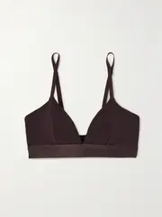[CDLP] CDLP - + Net Sustain Stretch-tencel Lyocell Soft-cup Triangle Bra - Brown - large large Brown