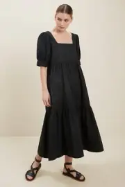 SEED HERITAGE - Poplin Pintuck Dress - Black - Size 6 - BNWT - RRP $159.95