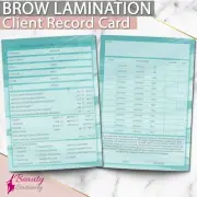 Brow Lamination Client Record Card PREMIUM Treatment Consultation A6