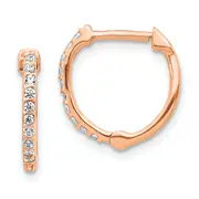 14k Rose Gold 1/5 Ct. Lab Grown Diamond VS/SI+ G+ Hinged Hoop Earrings
