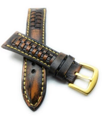 Hand made leather watch band 24mm