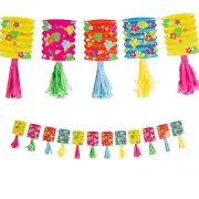 Fun Express Luau Paper Lantern Tassel Garland