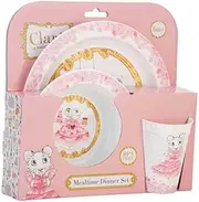 Claris, the Chicest Mouse in Paris Kid's 3 Piece Dinner Set, Pink