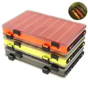 Double Side Fishing Lure Box 14 Compartments Minnow Lures Storage Case Outside