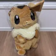 Pokemon Center Eevee Fluffy Plush Backpack Japan Exclusive Button Penny NEW