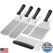 HaSteeL Griddle Accessories Kit of 5, Heavy Duty Metal Spatula, Professional